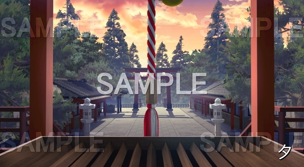 【背景素材】鈴緒/参拝① (自然&冬編part08-winter_shrine05)