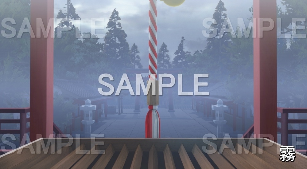 【背景素材】鈴緒/参拝① (自然&冬編part08-winter_shrine05)