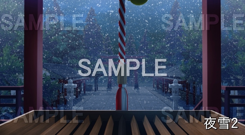 【背景素材】鈴緒/参拝② (自然&冬編part08-winter_shrine05)