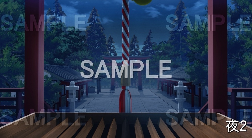 【背景素材】鈴緒/参拝② (自然&冬編part08-winter_shrine05)