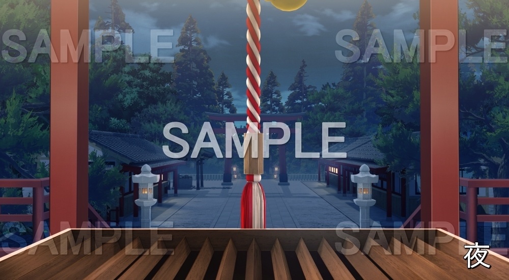 【背景素材】鈴緒/参拝② (自然&冬編part08-winter_shrine05)
