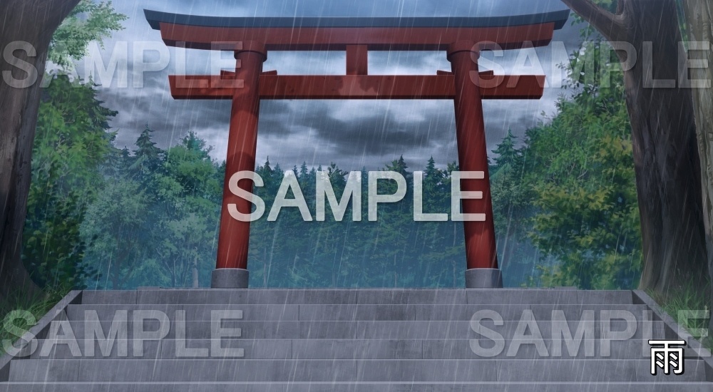 【背景素材】鳥居① (自然&冬編part08-winter_shrine01)
