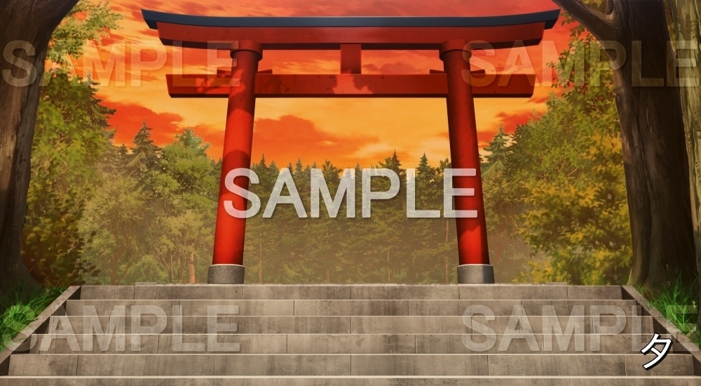 【背景素材】鳥居① (自然&冬編part08-winter_shrine01)
