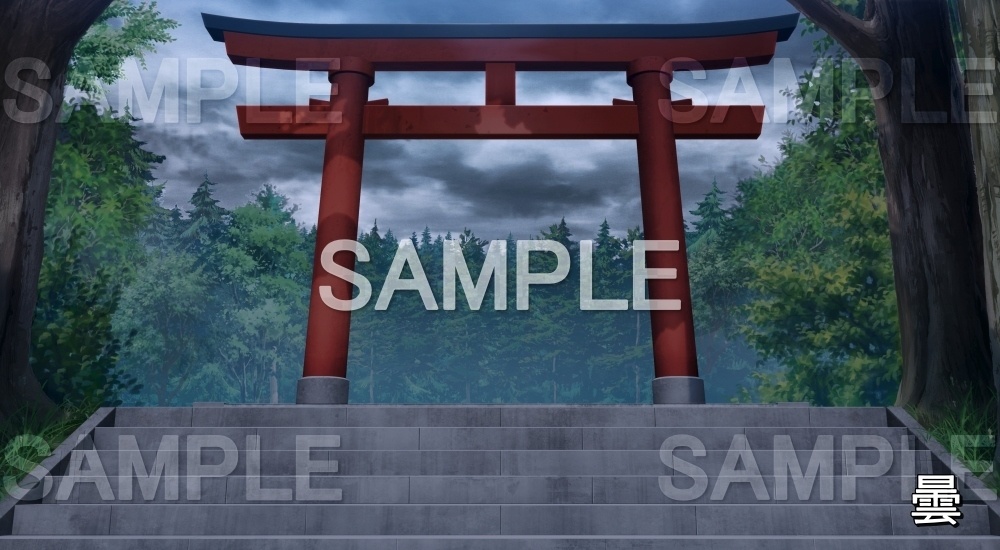 【背景素材】鳥居① (自然&冬編part08-winter_shrine01)