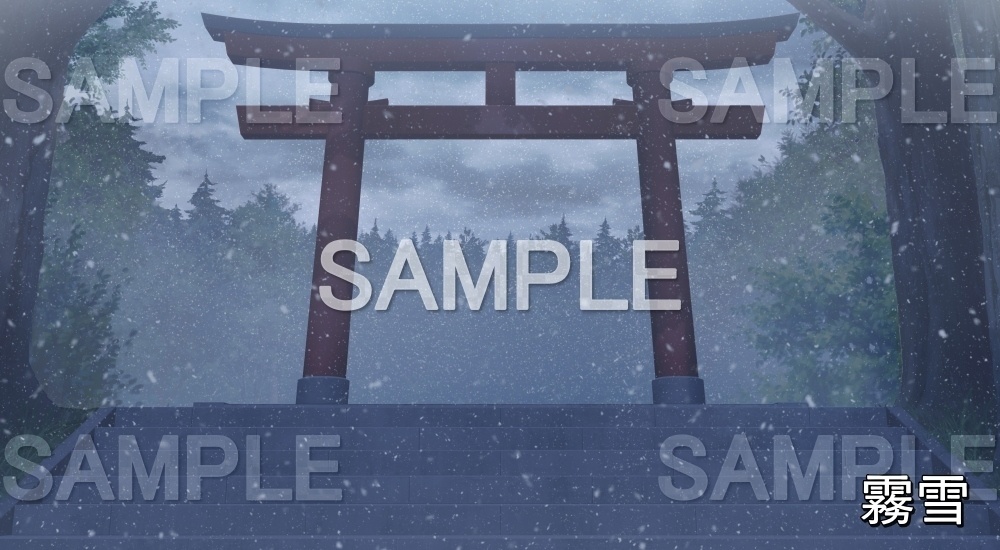 【背景素材】鳥居① (自然&冬編part08-winter_shrine01)