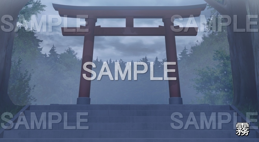 【背景素材】鳥居① (自然&冬編part08-winter_shrine01)