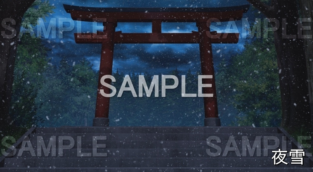 【背景素材】鳥居② (自然&冬編part08-winter_shrine01)