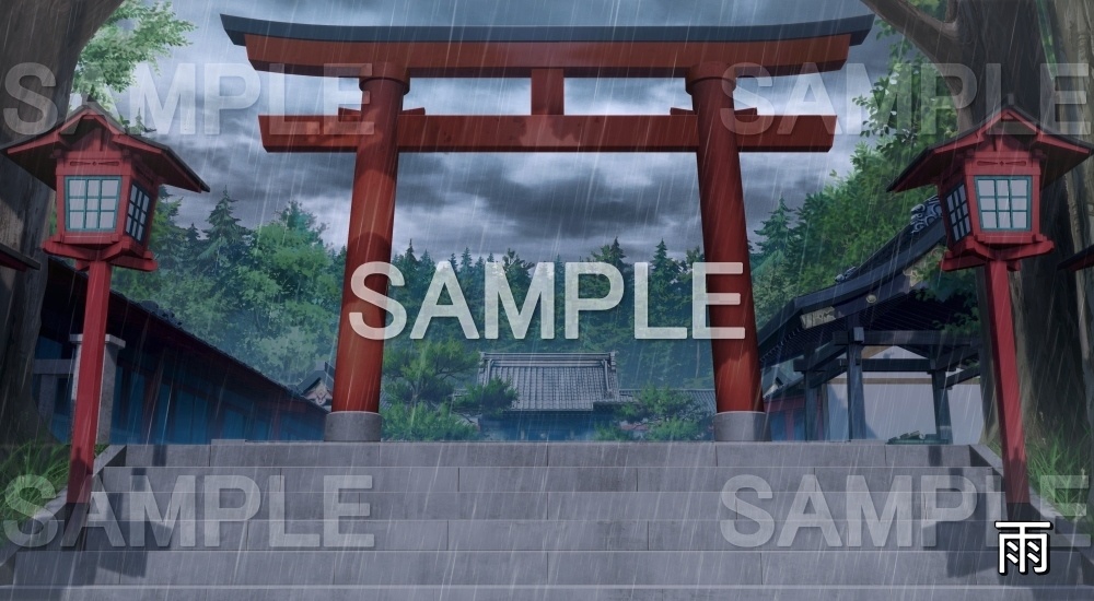 【背景素材】神社の鳥居① (自然&冬編part08-winter_shrine02)