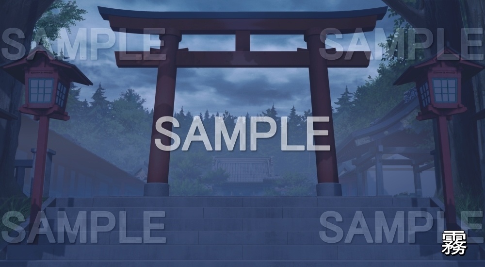 【背景素材】神社の鳥居① (自然&冬編part08-winter_shrine02)