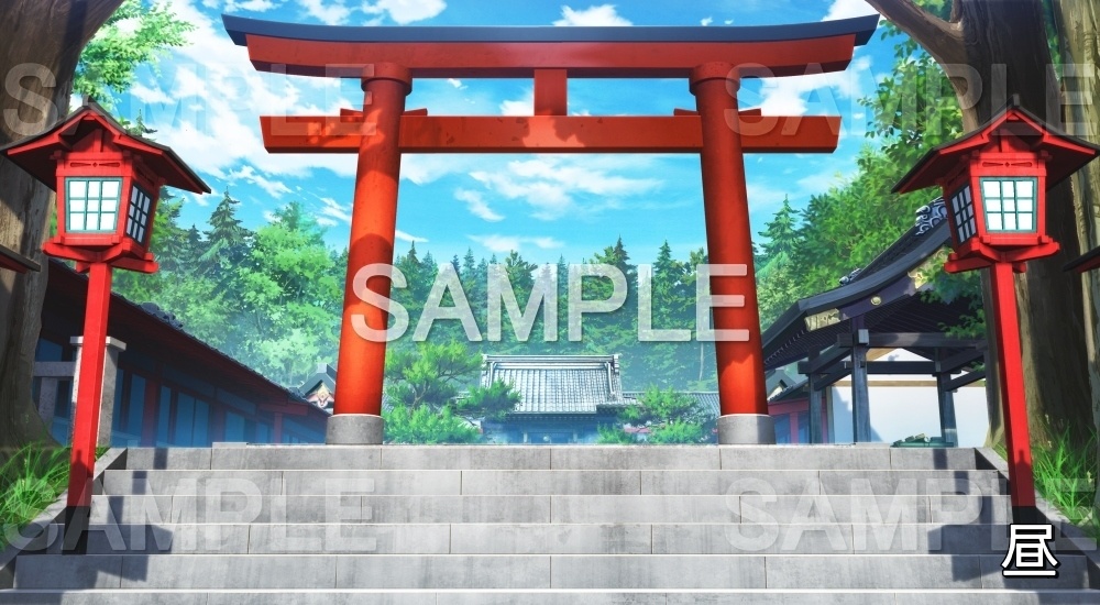 【背景素材】神社の鳥居① (自然＆冬編part08-winter_shrine02)