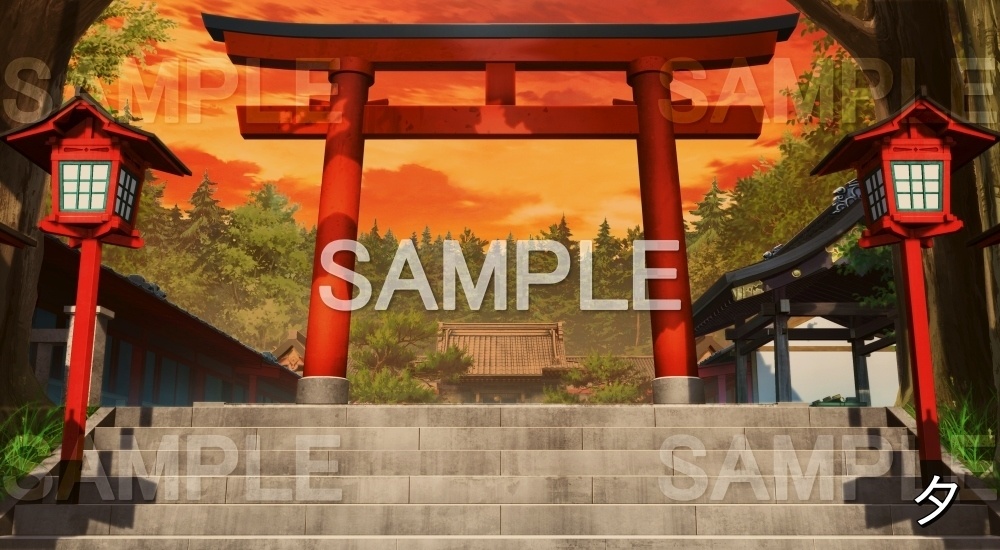 【背景素材】神社の鳥居① (自然&冬編part08-winter_shrine02)