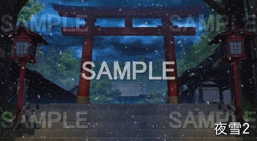 【背景素材】神社の鳥居② (自然&冬編part08-winter_shrine02)