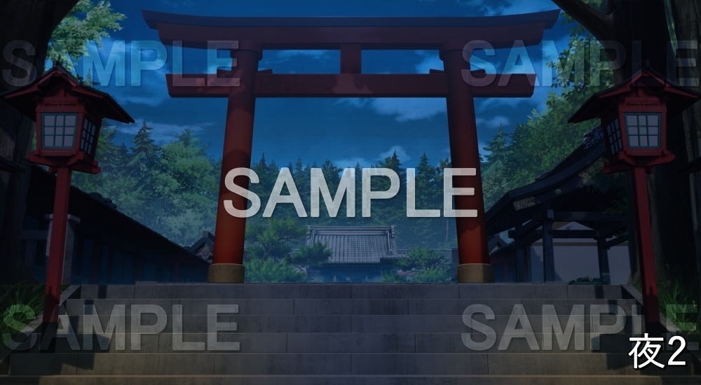 【背景素材】神社の鳥居② (自然&冬編part08-winter_shrine02)