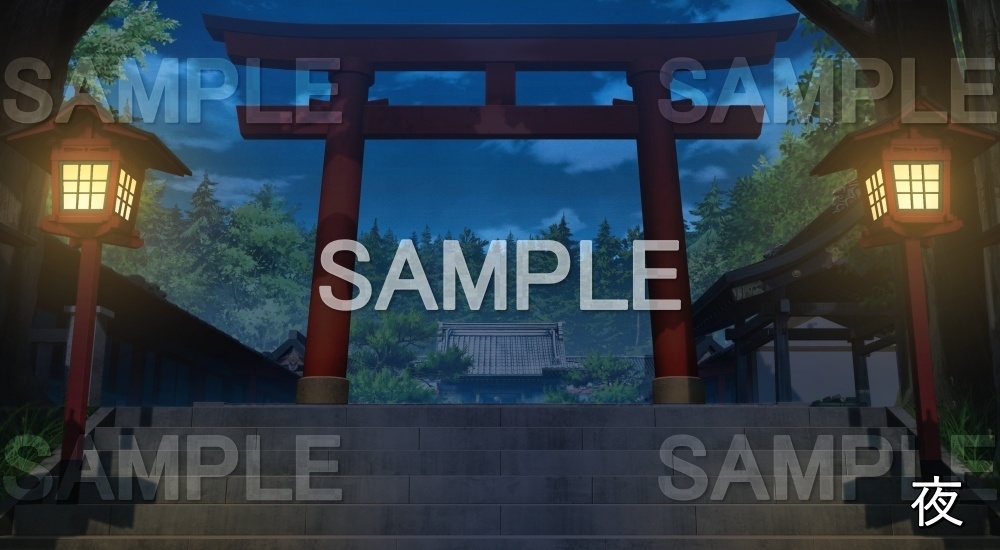 【背景素材】神社の鳥居② (自然&冬編part08-winter_shrine02)