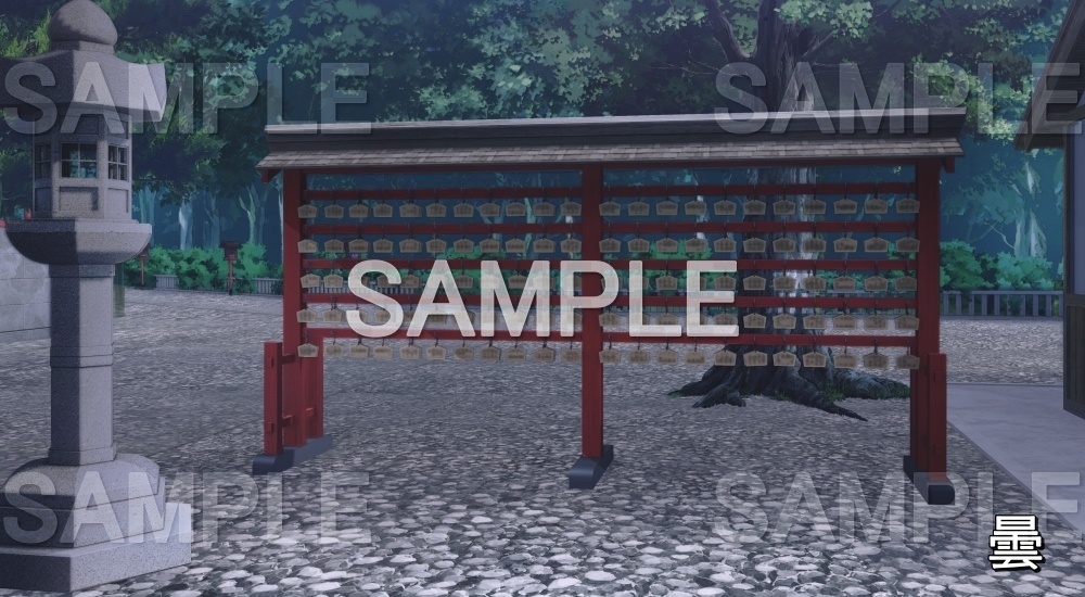 【背景素材】絵馬① (自然&冬編part08-winter_shrine03)