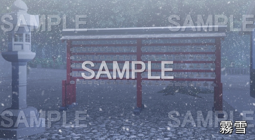 【背景素材】絵馬① (自然&冬編part08-winter_shrine03)