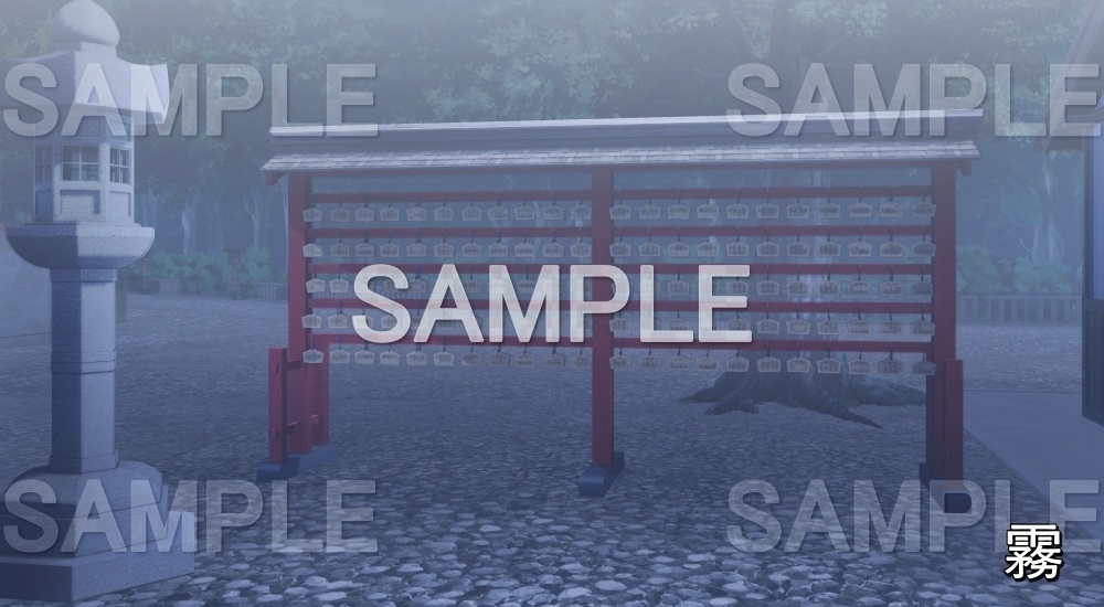 【背景素材】絵馬① (自然&冬編part08-winter_shrine03)