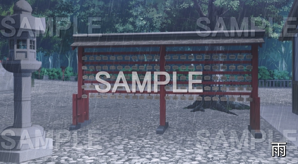 【背景素材】絵馬① (自然&冬編part08-winter_shrine03)