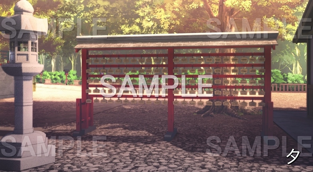 【背景素材】絵馬① (自然&冬編part08-winter_shrine03)