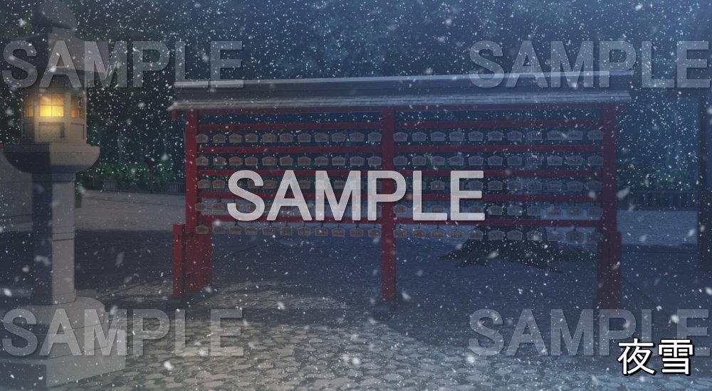 【背景素材】絵馬② (自然&冬編part08-winter_shrine03)