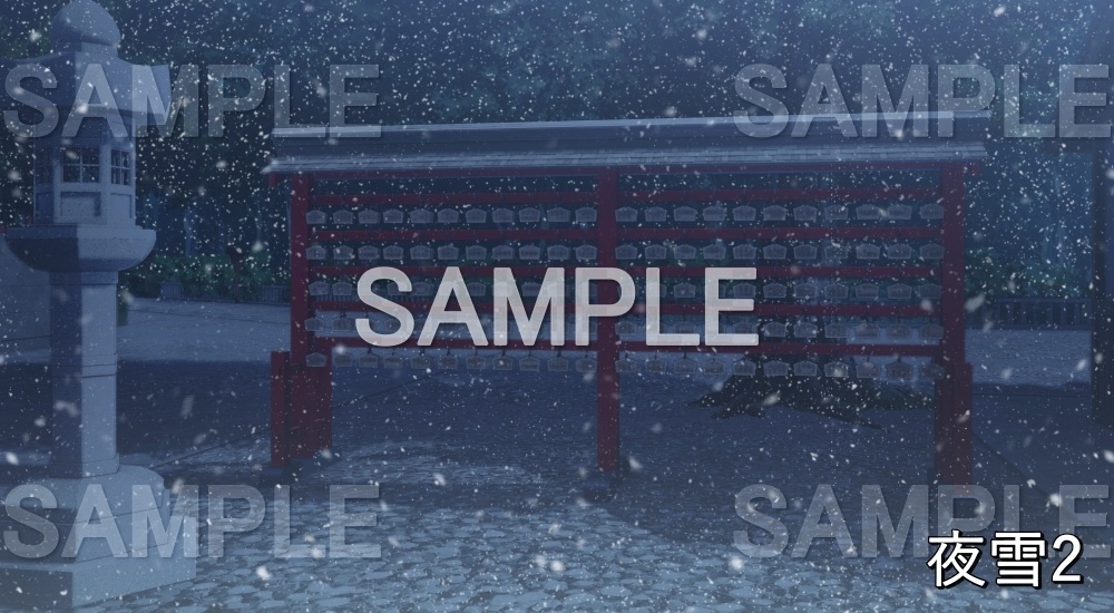 【背景素材】絵馬② (自然&冬編part08-winter_shrine03)