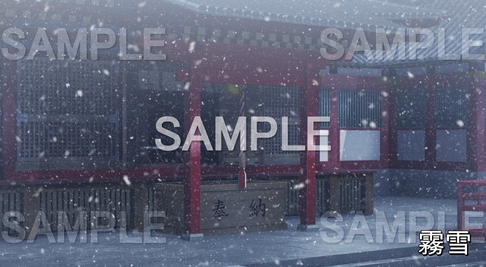 【背景素材】拝殿/参拝① (自然&冬編part08-winter_shrine04)