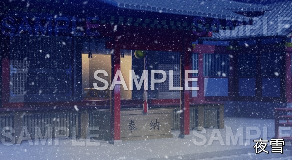 【背景素材】拝殿/参拝② (自然&冬編part08-winter_shrine04)