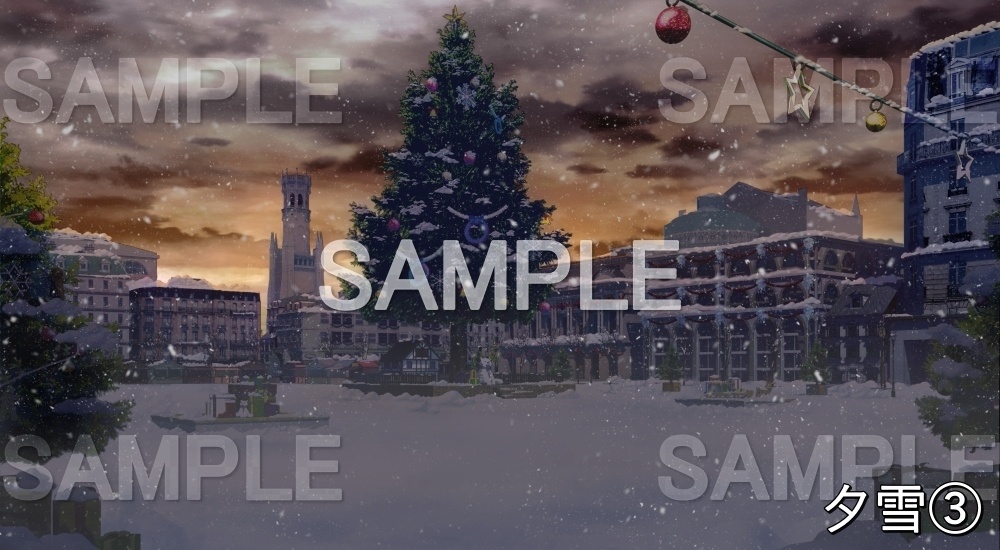 【背景素材】クリスマス広場 (クリスマス特別版part02-twhiroba_001_chris_snow)