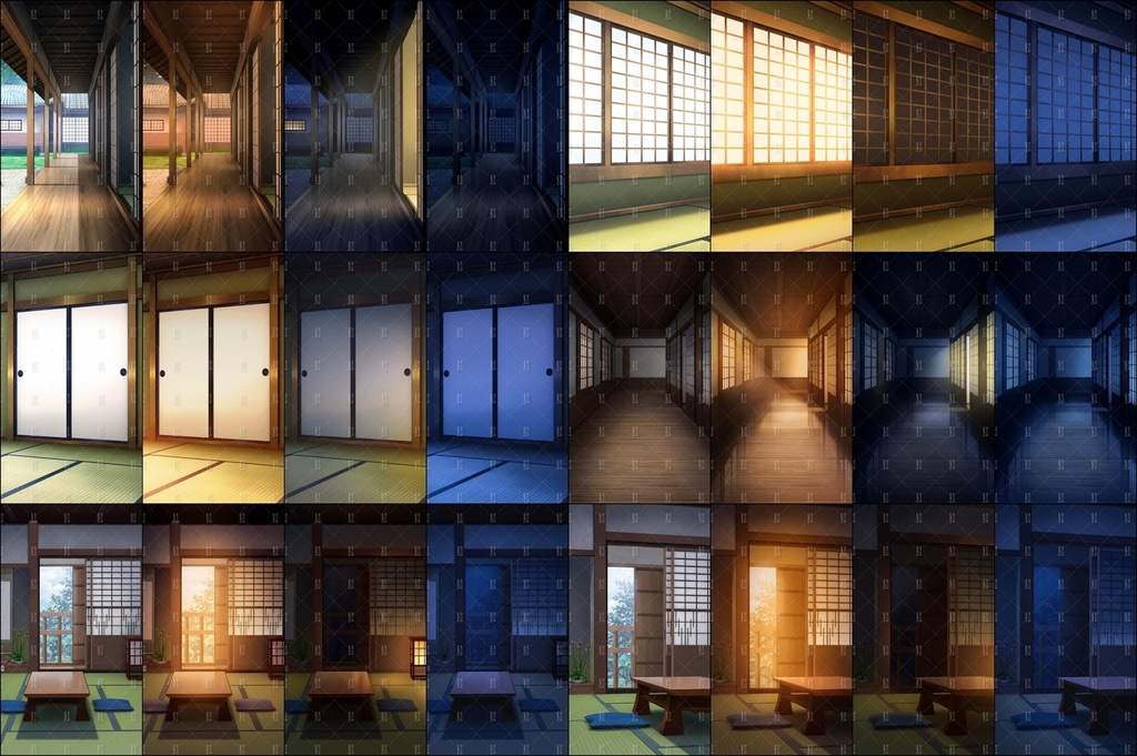 みにくる背景CG素材集『江戸編』part01 ブーストパック (部屋・宿・縁側・廊下)【背景素材集】