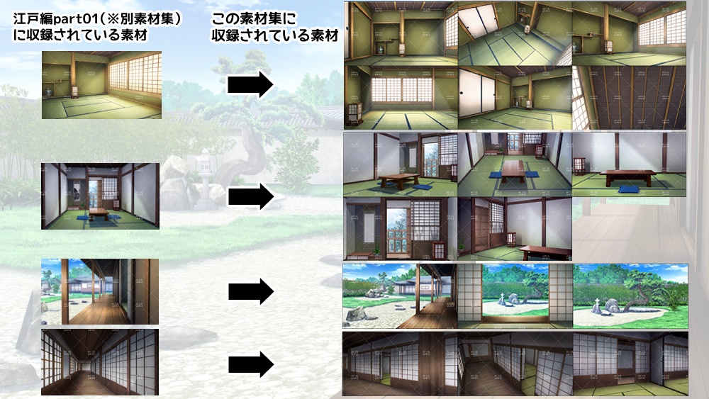 みにくる背景CG素材集『江戸編』part01 ブーストパック (部屋・宿・縁側・廊下)【背景素材集】