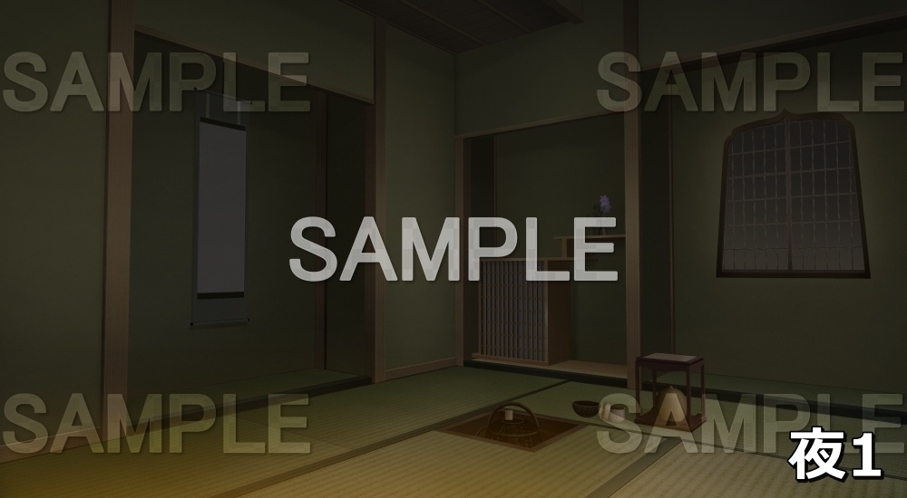 【背景素材】茶室① (江戸編part01-chashitsu_sn01)