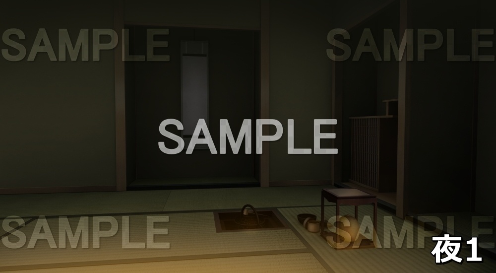 【背景素材】茶室② (江戸編part01-chashitsu_sn02)