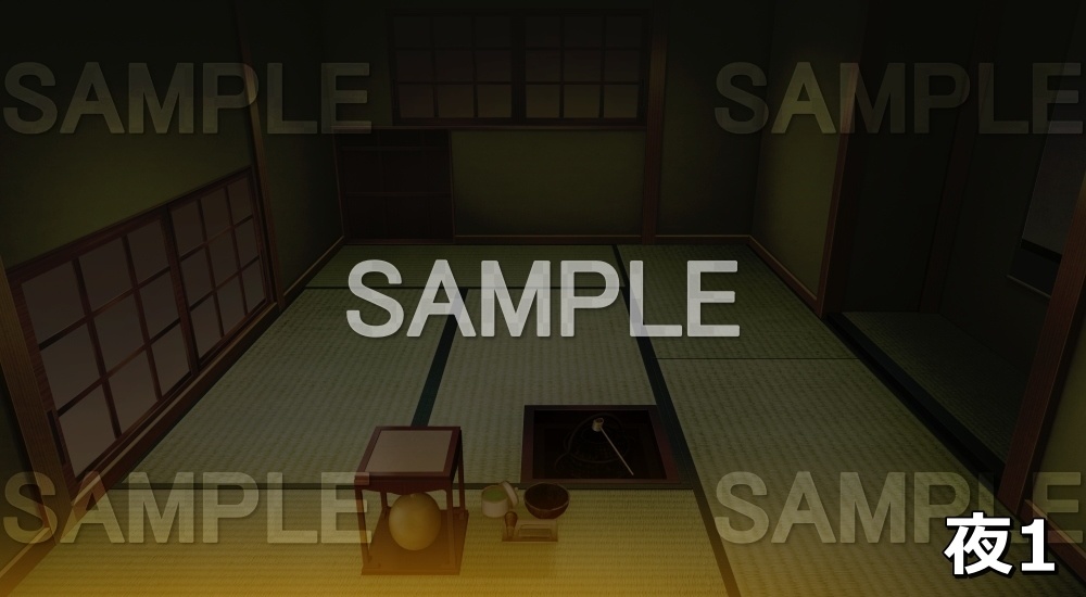 【背景素材】茶室③ (江戸編part01-chashitsu_sn03)