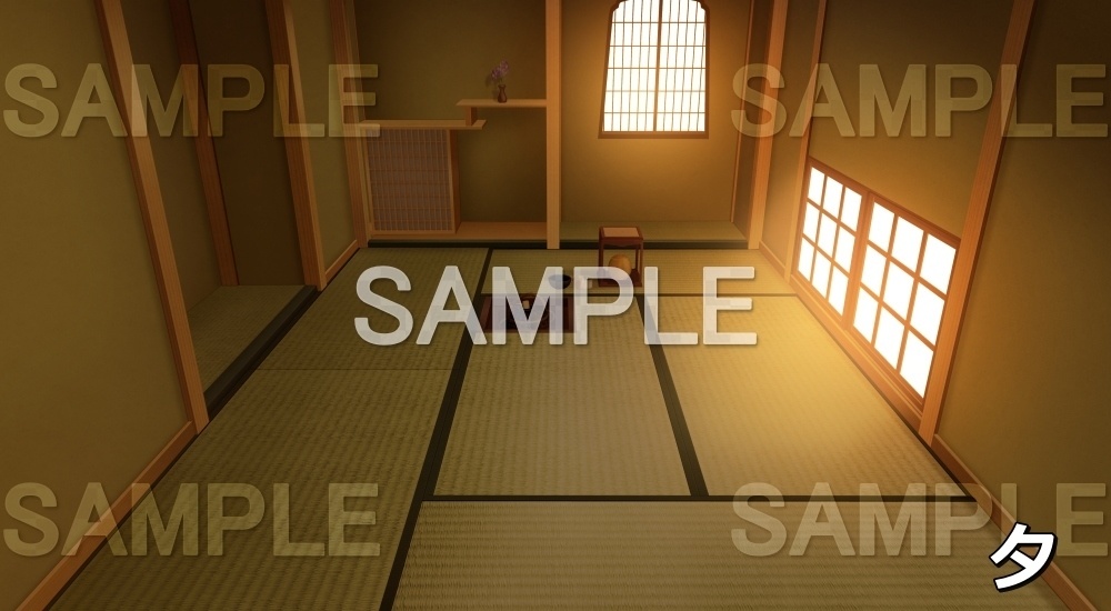 【背景素材】茶室④ (江戸編part01-chashitsu_sn04)
