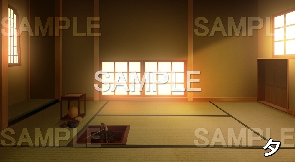 【背景素材】茶室⑤ (江戸編part01-chashitsu_sn05)
