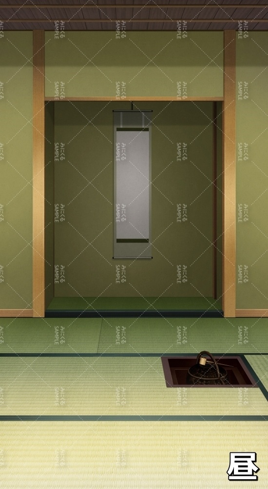 【縦 背景素材】茶室⑦ (江戸編part01-chashitsu_tate01)