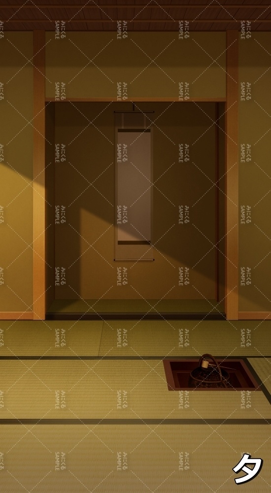 【縦 背景素材】茶室⑦ (江戸編part01-chashitsu_tate01)