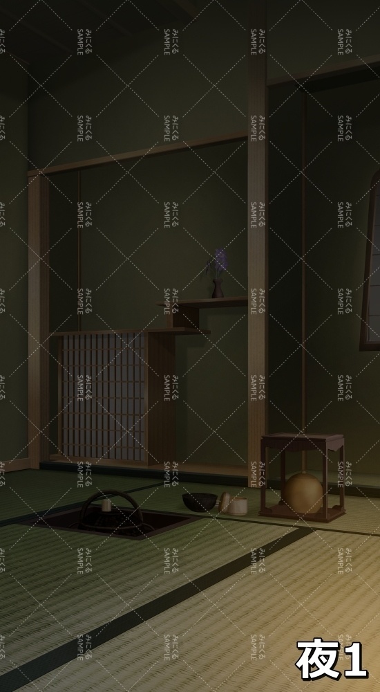 【縦 背景素材】茶室⑧ (江戸編part01-chashitsu_tate02)