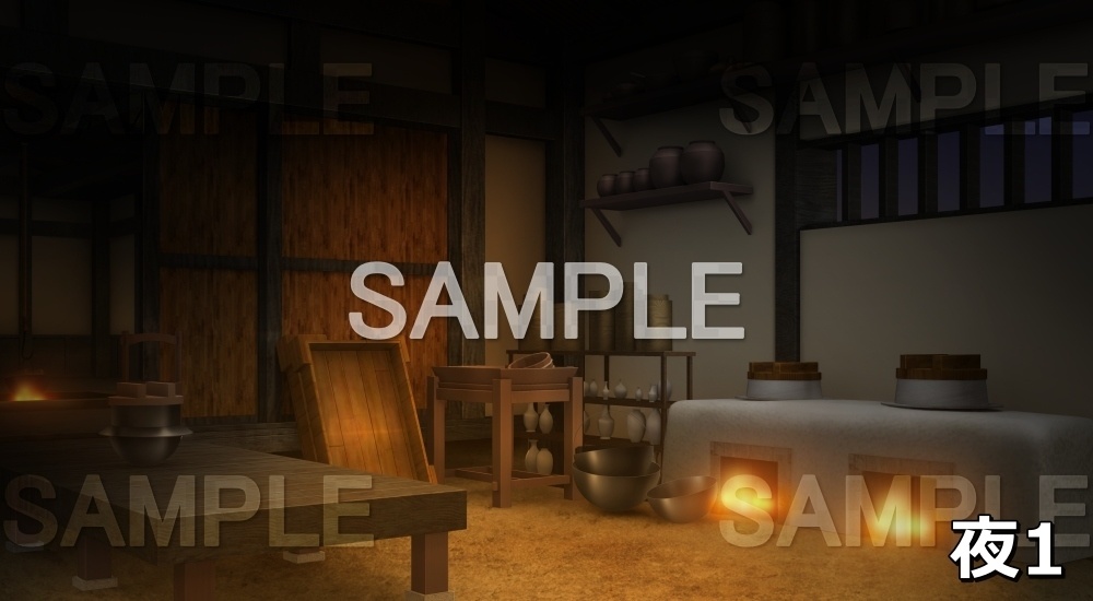 【背景素材】台所① (江戸編part01-inadai_01)