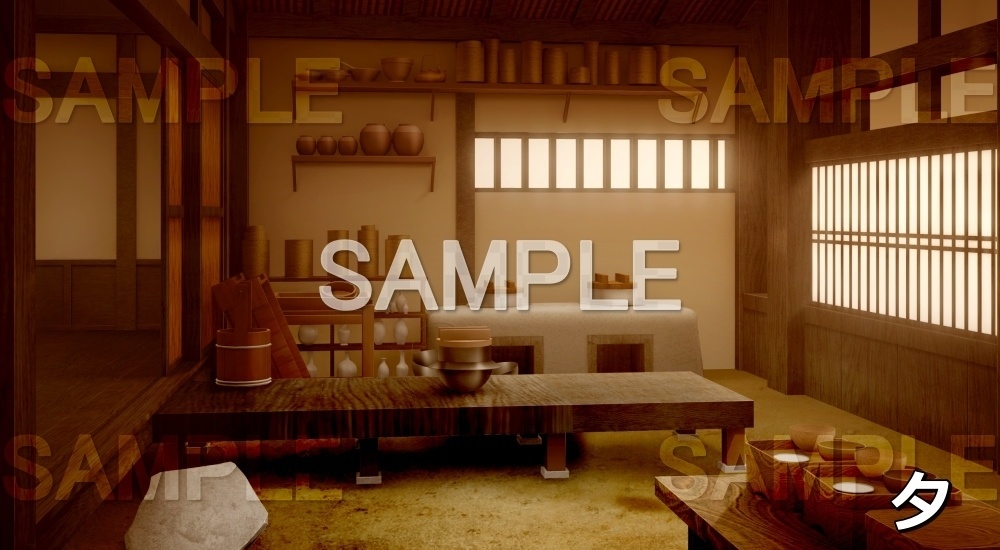 【背景素材】台所③ (江戸編part01-inadai_03)