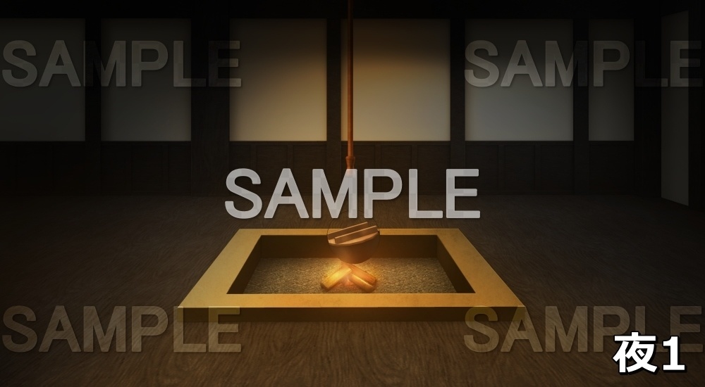 【背景素材】囲炉裏① (江戸編part01-iro_01)