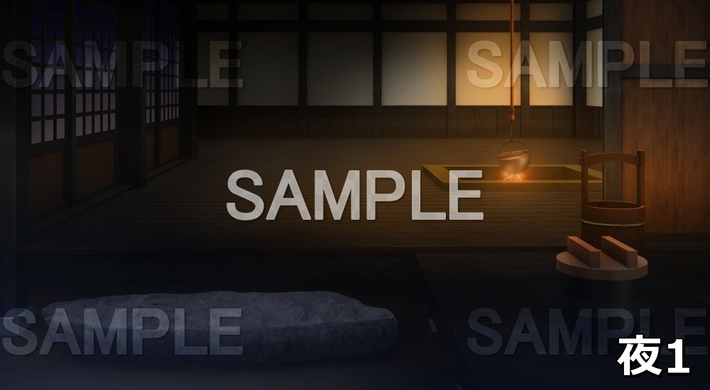 【背景素材】囲炉裏② (江戸編part01-iro_02)