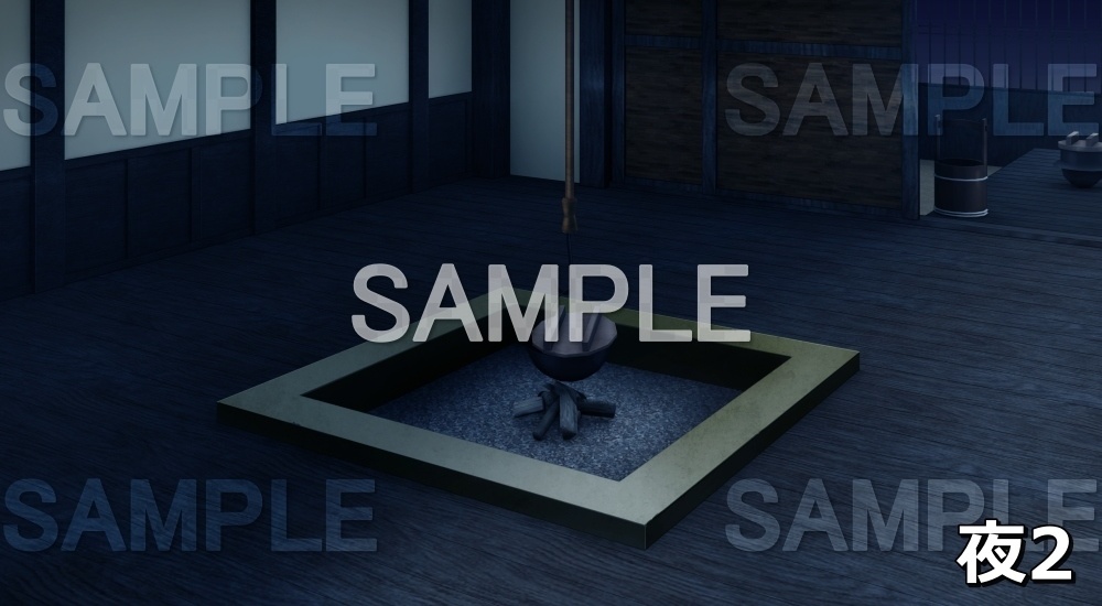 【背景素材】囲炉裏③ (江戸編part01-iro_04)