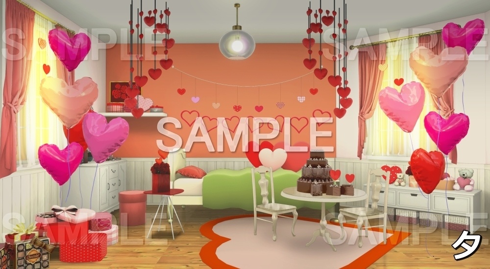 【背景素材】バレンタインのお部屋 (childroom_va_h)