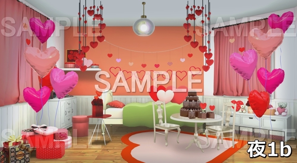 【背景素材】バレンタインのお部屋 (childroom_va_h)