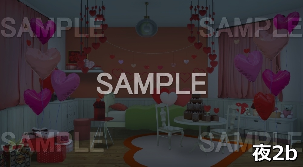 【背景素材】バレンタインのお部屋 (childroom_va_h)