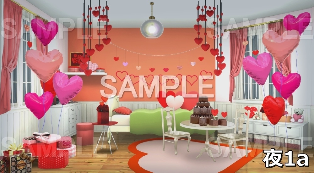 【背景素材】バレンタインのお部屋 (childroom_va_h)