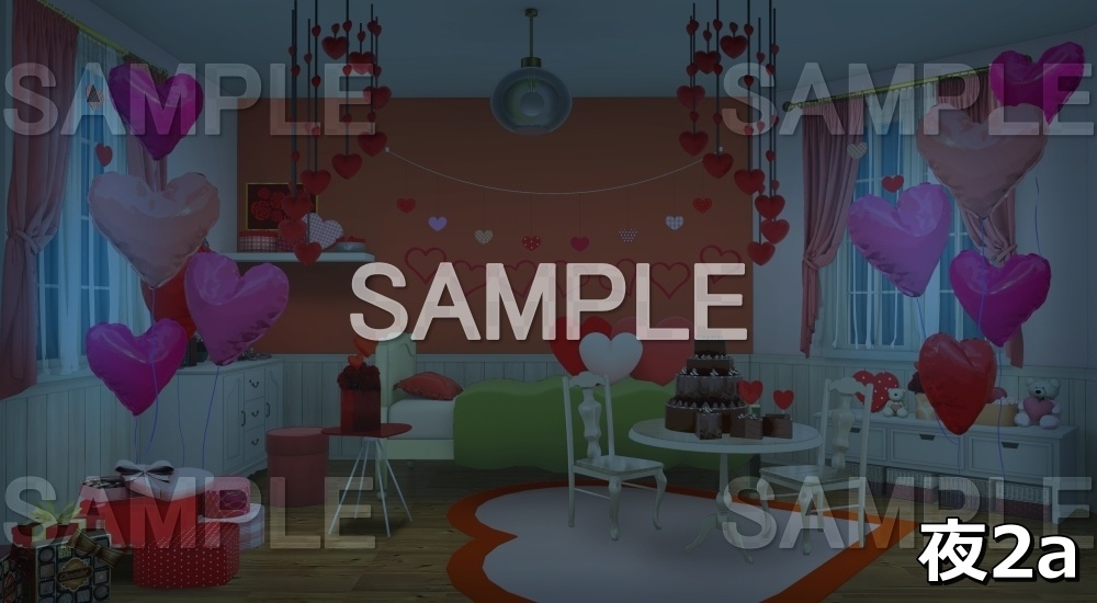 【背景素材】バレンタインのお部屋 (childroom_va_h)