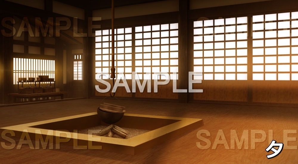 【背景素材】囲炉裏④ (江戸編part01-iro_05)