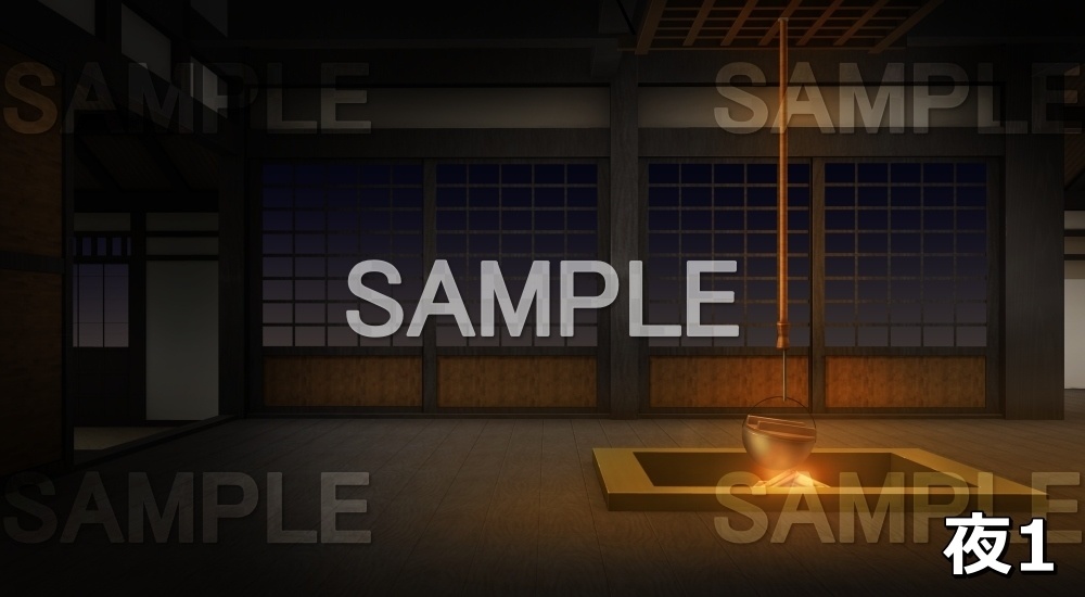 【背景素材】囲炉裏⑤ (江戸編part01-iro_07)